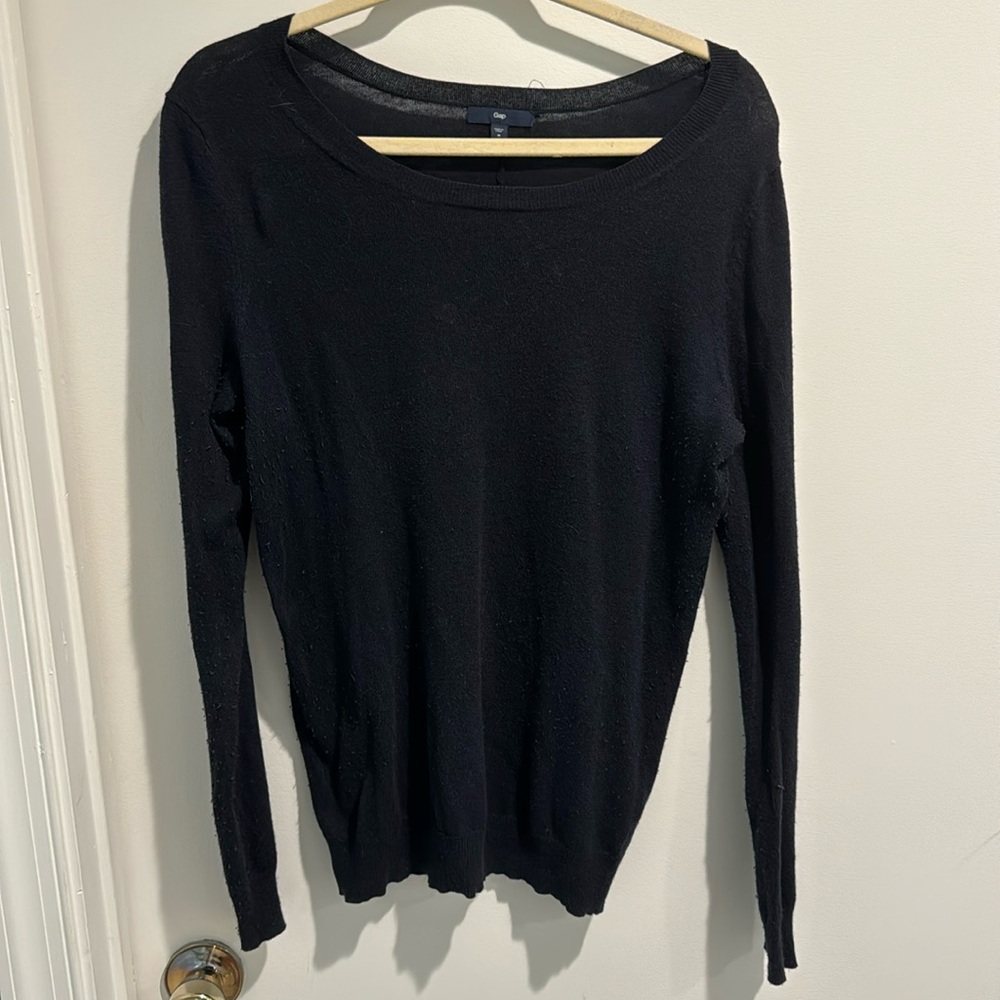 GAP Scoop Neck Crewneck Navy Blue Lightweight Sweater Sz M